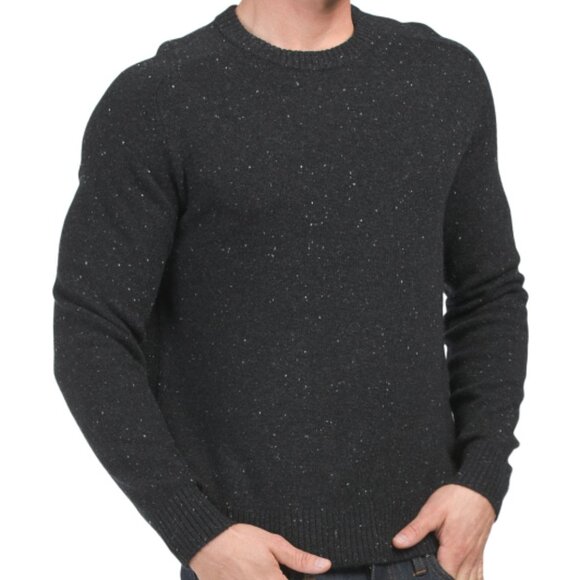 NEW THEORY Dinin Wool And Cashmere Crew Neck Sweater black multi for men 2511 - Picture 1 of 3